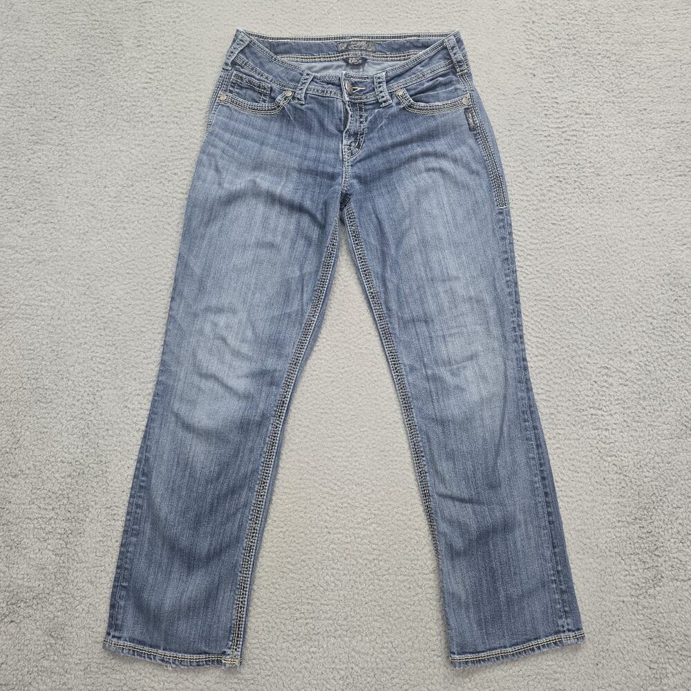 Silver Suki Skinny Jeans Womens 31X30 Mid Rise Denim Med Wash Stretch Blue Joga